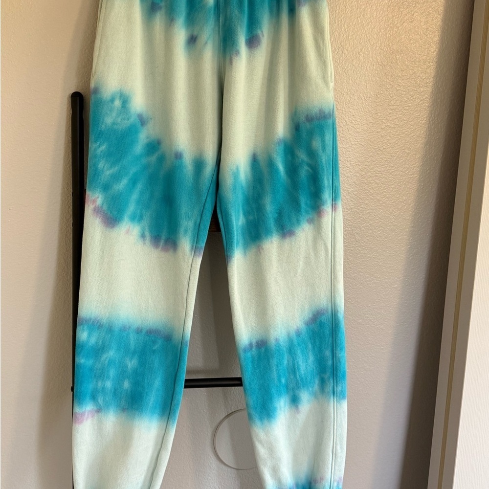 Spiritual Gangster Rainbow Perfect Sweats Joggers Blue/White Tie-Dye. Small. - Picture 7 of 13